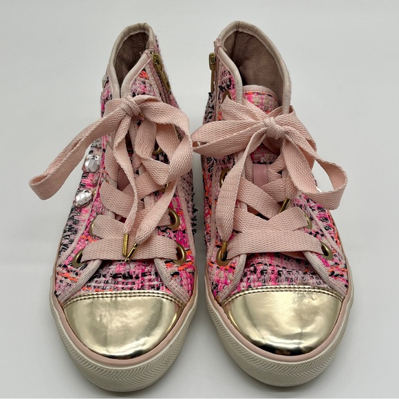 Ash Limited Edition Vanessa Pink and Gold High-Top Sneakers Jewels Zip - Picture 1 of 11